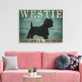 Westie Dog Rustic Art Leinwand (Insitu (Wohnzimmer))