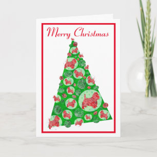 Westie Dog Silhouette Weihnachtsbaum White Karte