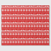 Westie Dog Silhouetten Weihnachtsfeiertag Muster Geschenkpapier (Flach)