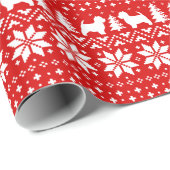 Westie Dog Silhouetten Weihnachtsfeiertag Muster Geschenkpapier (Rolleneckpunkt)