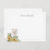 Westie Dog Sunflower Eukalyptus Personalisiert Mitteilungskarte (Vorne/Hinten)
