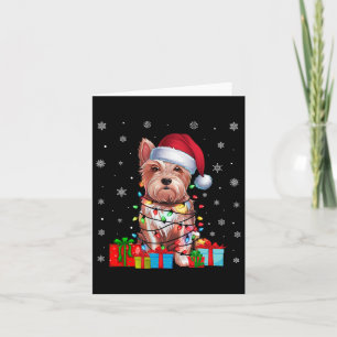 Westie Dog Ugly Xmas Lights Weihnachtsmannmütze We Karte