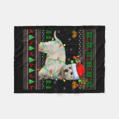 Westie Dog West Highland Terrier Ugly Christmas Sw Fleecedecke (Vorderseite (Horizontal))