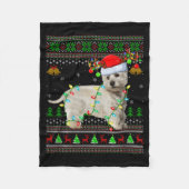 Westie Dog West Highland Terrier Ugly Christmas Sw Fleecedecke (Vorderseite)
