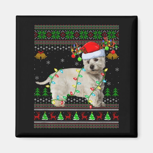 Westie Dog West Highland Terrier Ugly Christmas Sw Magnet (Vorne)