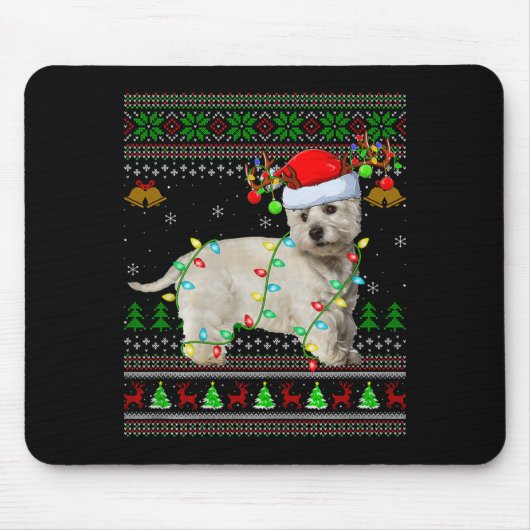 Westie Dog West Highland Terrier Ugly Christmas Sw Mousepad (Vorne)