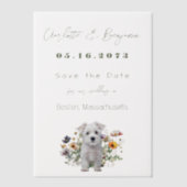 Westie Dog Wildblumen Hochzeitssache Datum speiche Pergament Einladungen (Vorderseite)