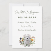 Westie Dog Wildblumen Hochzeitssache Datum speiche Save The Date (Vorderseite)