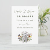 Westie Dog Wildblumen Hochzeitssache Datum speiche Save The Date (Stehend Vorderseite)