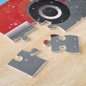 Westie Driving Christmas Car mit Baum oben Puzzle (Seite)