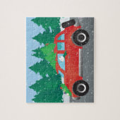 Westie Driving Christmas Car mit Baum oben Puzzle (Vertikal)