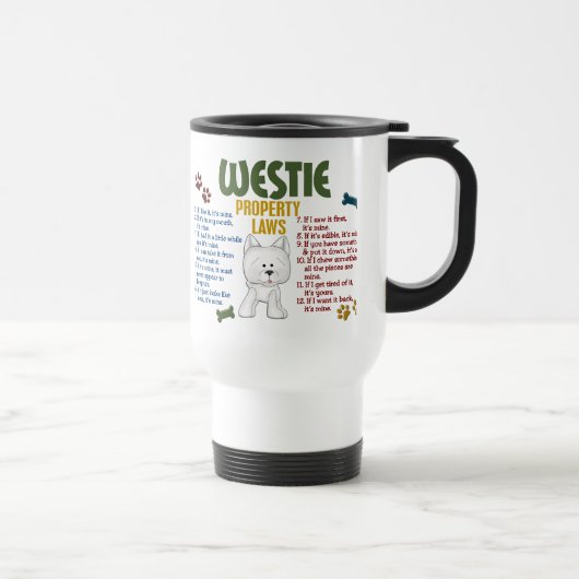 Westie Eigentums-Gesetze 4 Reisebecher (Rechts)