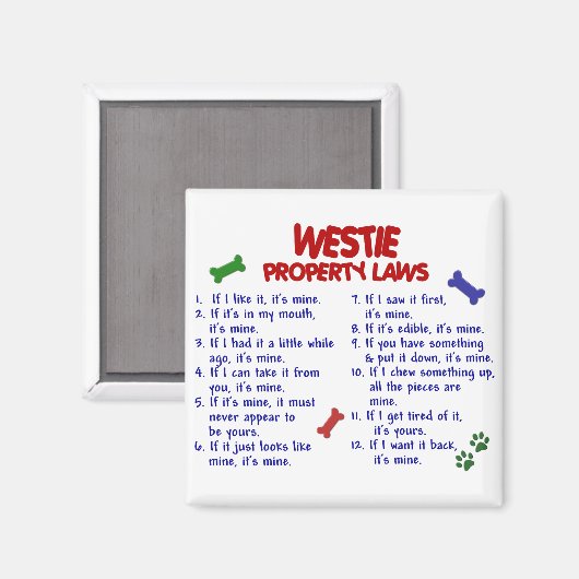 WESTIE-Eigentumsrechte 2 Magnet (Vorderseite/Rückseite)