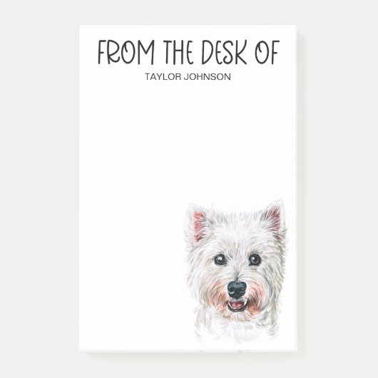 Westie-Fan-Post-it-Notizen Post-it Klebezettel (Vorderseite)