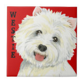 Westie Farbblock Fliese (Vorderseite)