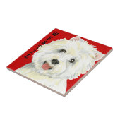 Westie Farbblock Fliese (Seite)