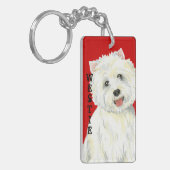 Westie Farbblock Schlüsselanhänger (Vorderseite links)
