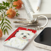 Westie Farbblock Schlüsselanhänger (Vorderseite rechts)