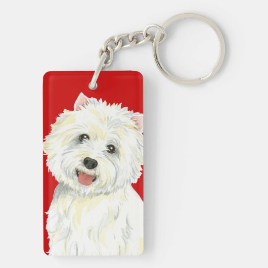 Westie Farbblock Schlüsselanhänger (Rückseite)
