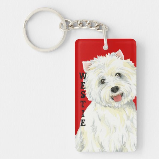 Westie Farbblock Schlüsselanhänger (Vorderseite)