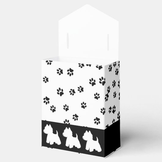 Westie Favor Box Paw Prints Geschenkschachtel (Geöffnet)