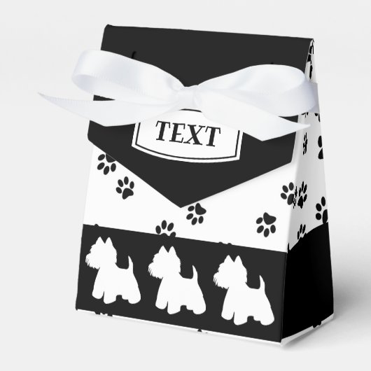 Westie Favor Box Paw Prints Geschenkschachtel (Vorderseite)
