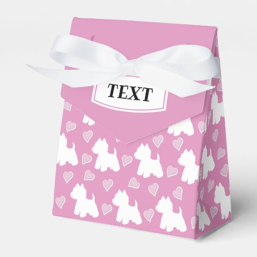 Westie Favor Box Pink Hearts Geschenkschachtel (Vorderseite)