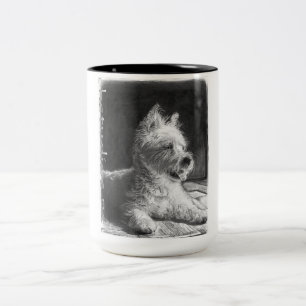Westie feine Kunst-Kaffeetasse-Tasse durch Zweifarbige Tasse