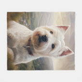 Westie Fleecedecke (Vorderseite (Horizontal))