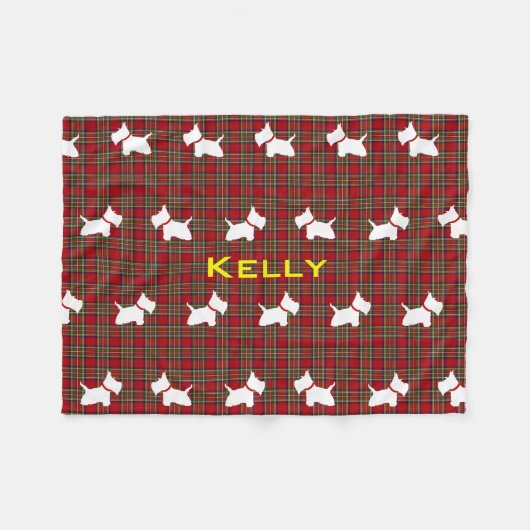 Westie Fleecedecke (Vorderseite (Horizontal))