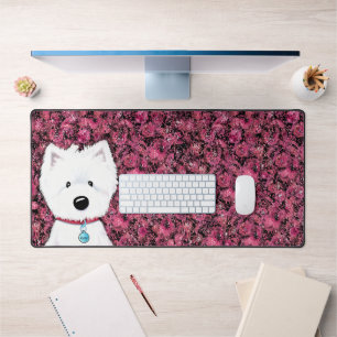 Westie Floral Impressions Desk Mat Schreibtischunterlage