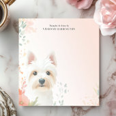 Westie Floral Personalisiert Notizblock