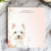 Westie Floral Personalisiert Notizblock