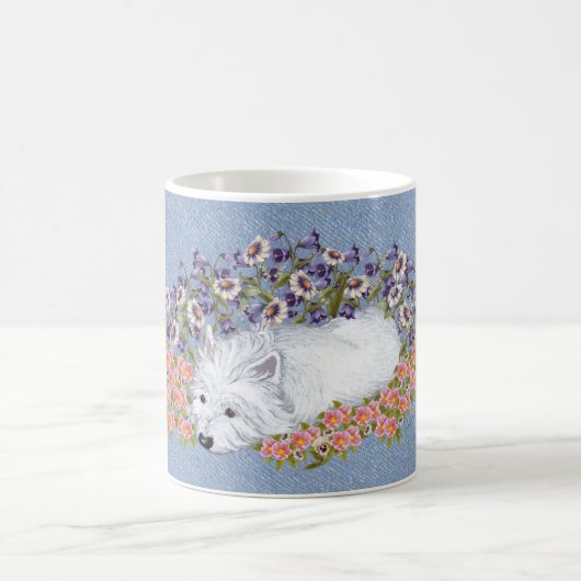 Westie Floral Repose Kaffeetasse (Mittel)