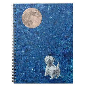 Westie Full Moon Notebook Notizblock