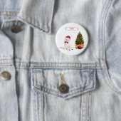 Westie Funny Christmas Dog mit Baum Button (Beispiel)