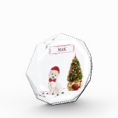 Westie Funny Christmas Dog mit Baum Fotoblock (Links)