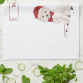 Westie Funny Christmas Dog mit Baum Geschirrtuch (Gefaltet)