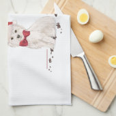 Westie Funny Christmas Dog mit Baum Geschirrtuch (Viertel Falte)