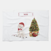 Westie Funny Christmas Dog mit Baum Geschirrtuch (Horizontal)