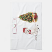 Westie Funny Christmas Dog mit Baum Geschirrtuch (Vertikal)