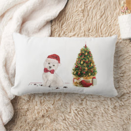 Westie Funny Christmas Dog mit Baum Lendenkissen