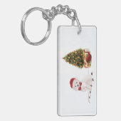 Westie Funny Christmas Dog mit Baum Schlüsselanhänger (Vorderseite links)