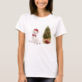 Westie Funny Christmas Dog mit Baum T-Shirt (Vorderseite)