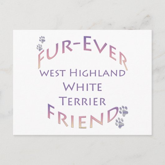 Westie Furever Friend Postkarte (Vorderseite)