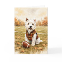 Westie-Fußball-Herbst-Grußkarte
