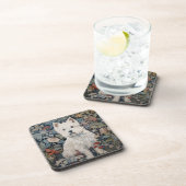 Westie Garden Tapestes im William Morris Style Getränkeuntersetzer (Rechte Seite)