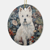 Westie Garden Tapestes im William Morris Style Keramik Ornament (Links)
