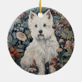Westie Garden Tapestes im William Morris Style Keramik Ornament (Hinten)