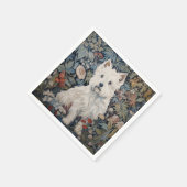 Westie Garden Tapestes im William Morris Style Serviette (Ecke)